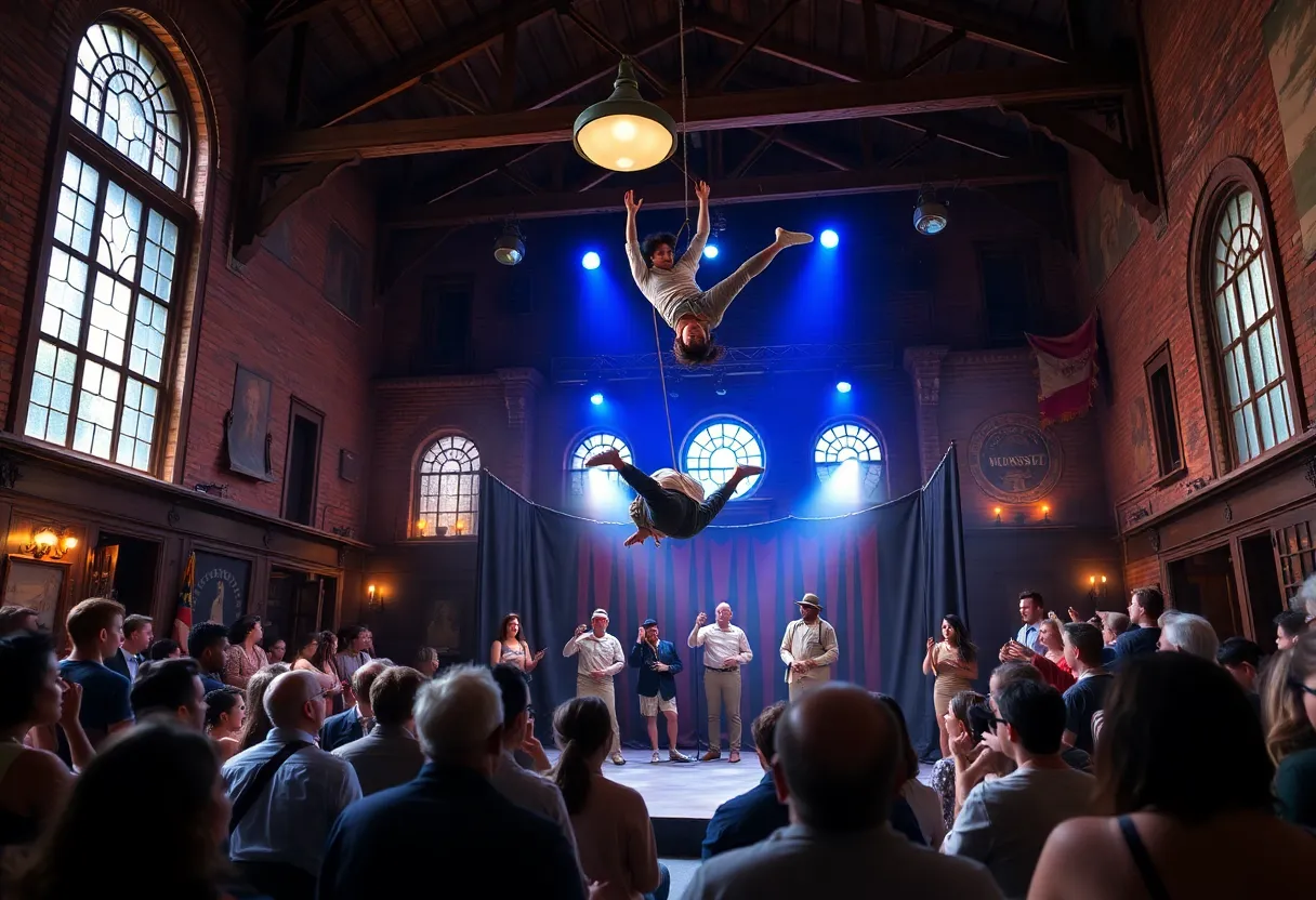 Theatrical performance scene at Shiners Nashville in the historic Woolworth building.