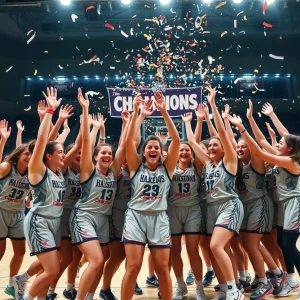 Team USA celebrating their victory in the FIBA Women's AmeriCup