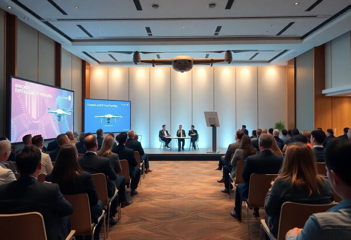 Participants at the Tennessee Drone Symposium engaging in discussions about drone technology.