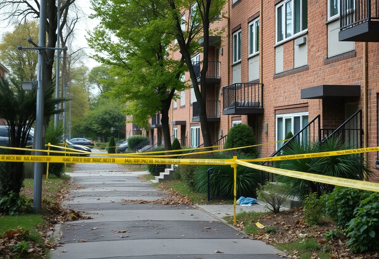 Apartment complex impacted by a recent shooting incident