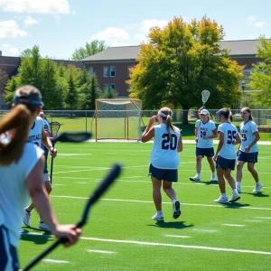 Vanderbilt lacrosse team practicing on their field