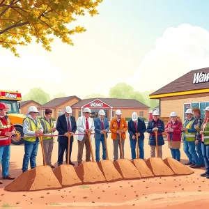 Community members at the Wawa groundbreaking ceremony in Clarksville