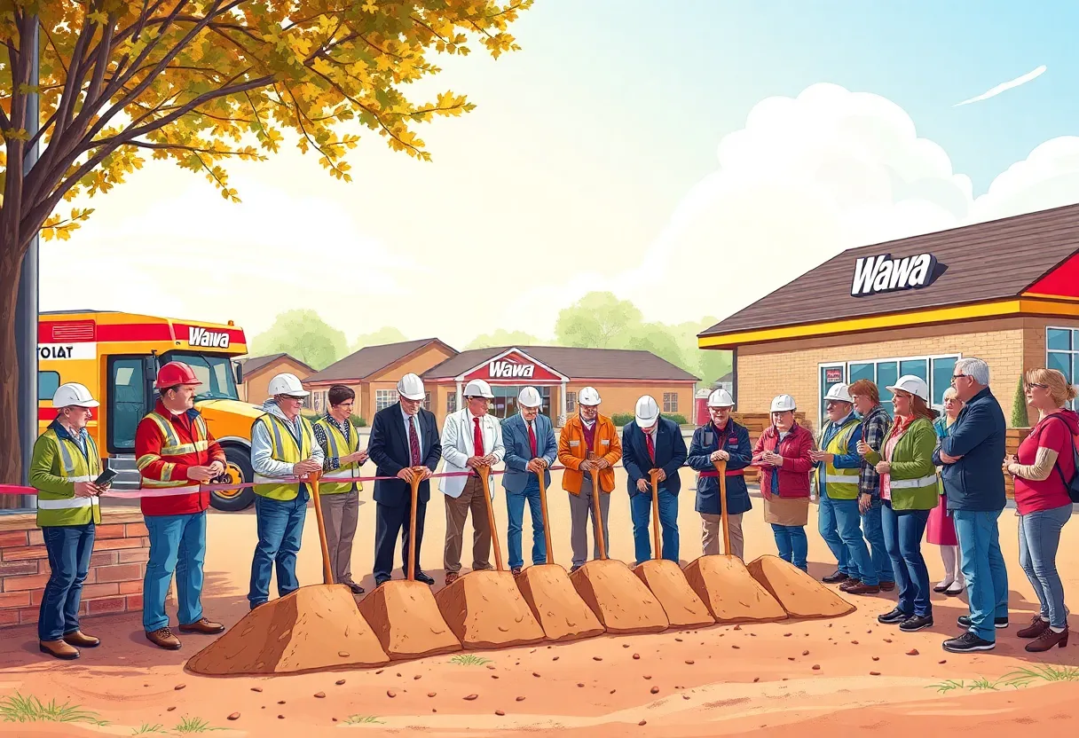 Community members at the Wawa groundbreaking ceremony in Clarksville