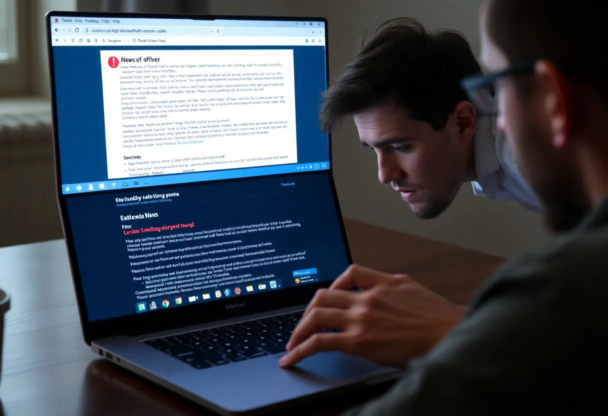 User encountering technical glitches on news website