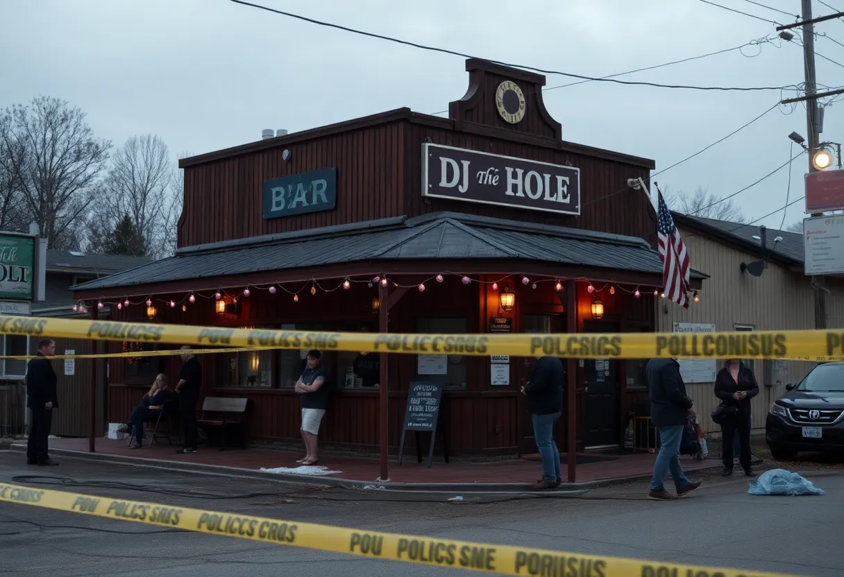 Police scene at Anaconda Bar after shooting incident