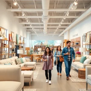 Interior of the new Bed Bath & Beyond Home store in Nashville with various home decor items.