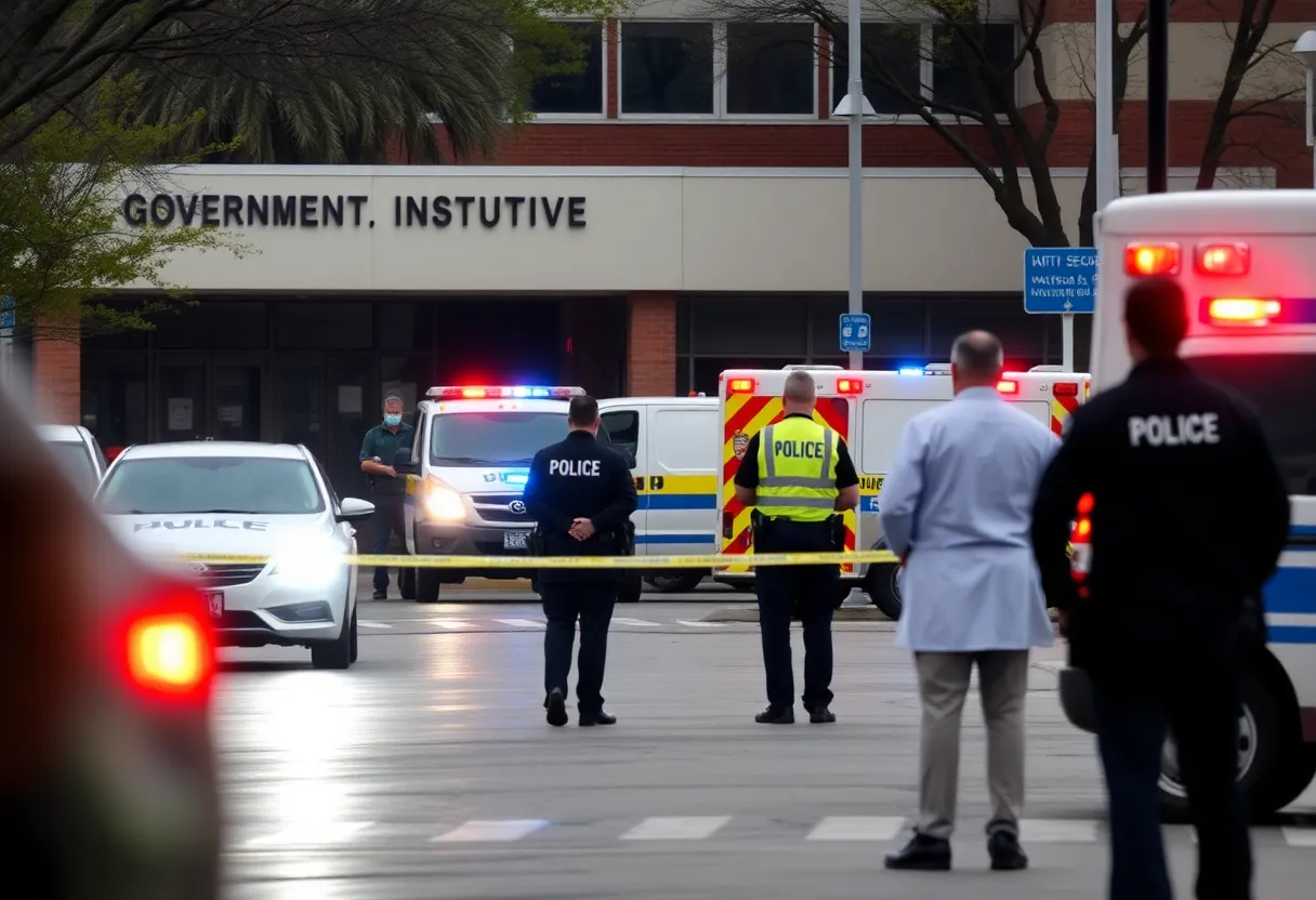 Emergency responders at CDC Headquarters after shooting incident