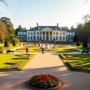 Cheekwood Estate & Gardens with visitors strolling among flower beds and manicured lawns