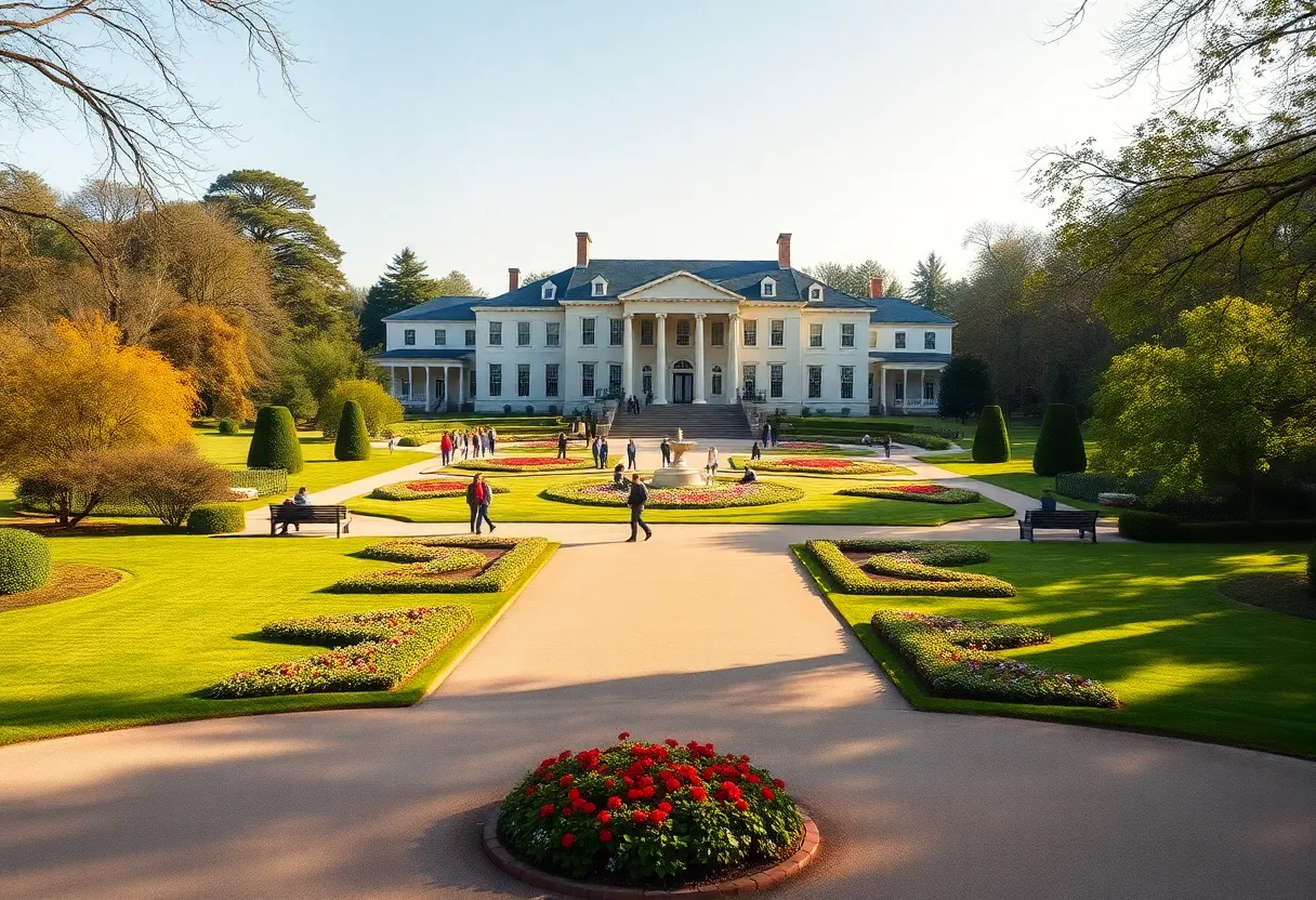 Cheekwood Estate & Gardens with visitors strolling among flower beds and manicured lawns