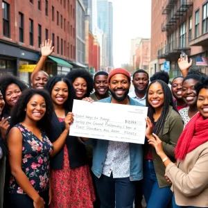 Small business owners in Nashville celebrating Comcast RISE grants