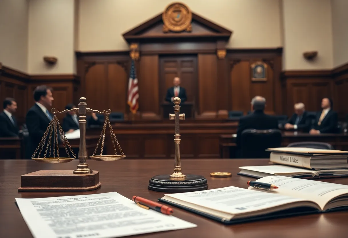 Courtroom representing capital punishment debates