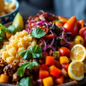 A colorful spread of Creole dishes symbolizing heritage and resilience.