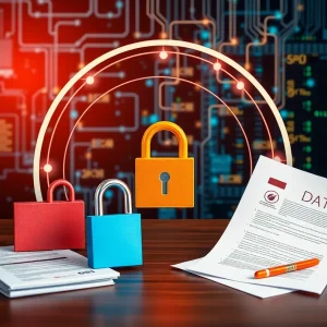 Illustration representing data security and management issues