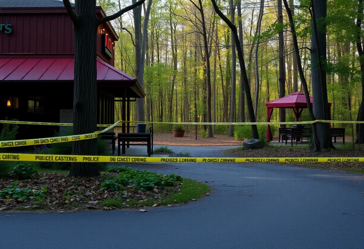 Police investigation scene of decomposed body discovery in Nashville