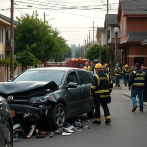 Scene of a vehicular crash in East Nashville