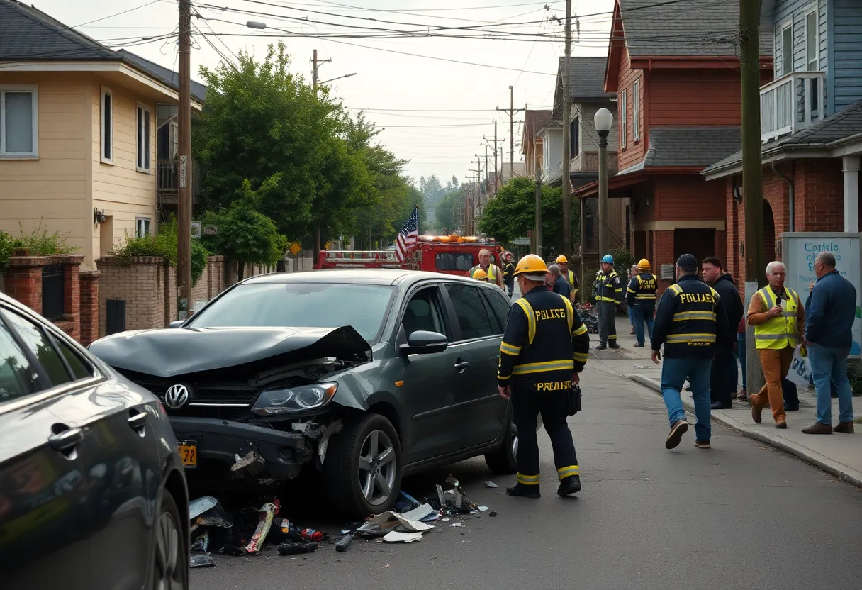 Scene of a vehicular crash in East Nashville