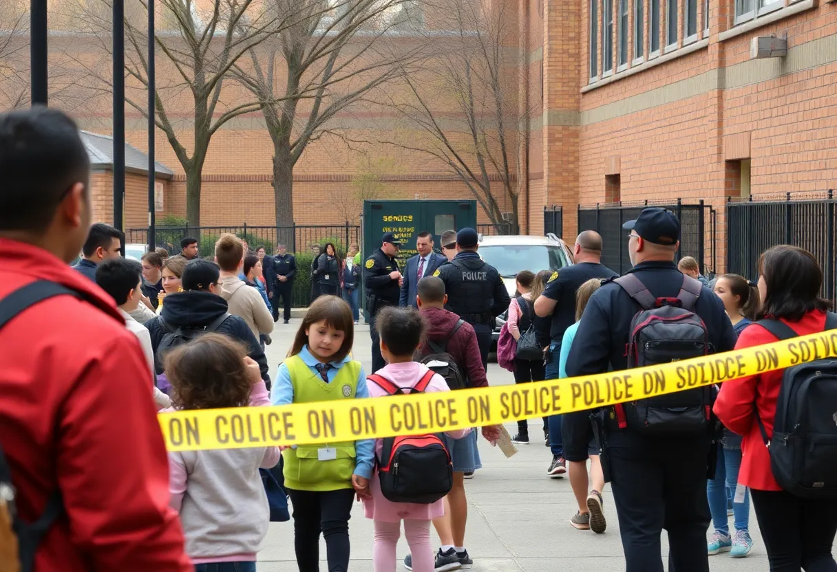 University School of Nashville evacuation scene with police presence