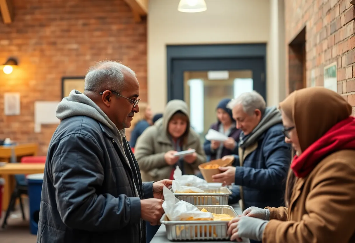 Community volunteers assisting the homeless in Nashville