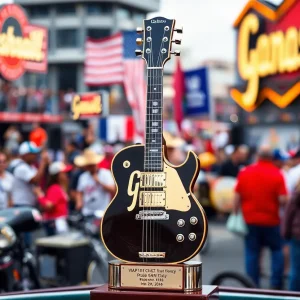 Gibson Guitar trophy displayed at Nashville event
