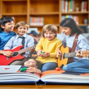 Album cover for 'I Believe I Belong' showcasing students in musical collaboration