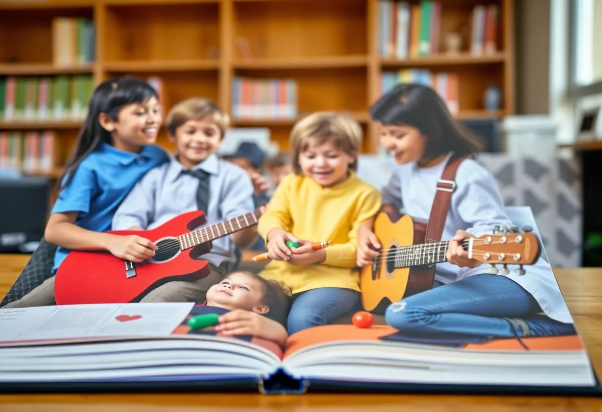 Album cover for 'I Believe I Belong' showcasing students in musical collaboration