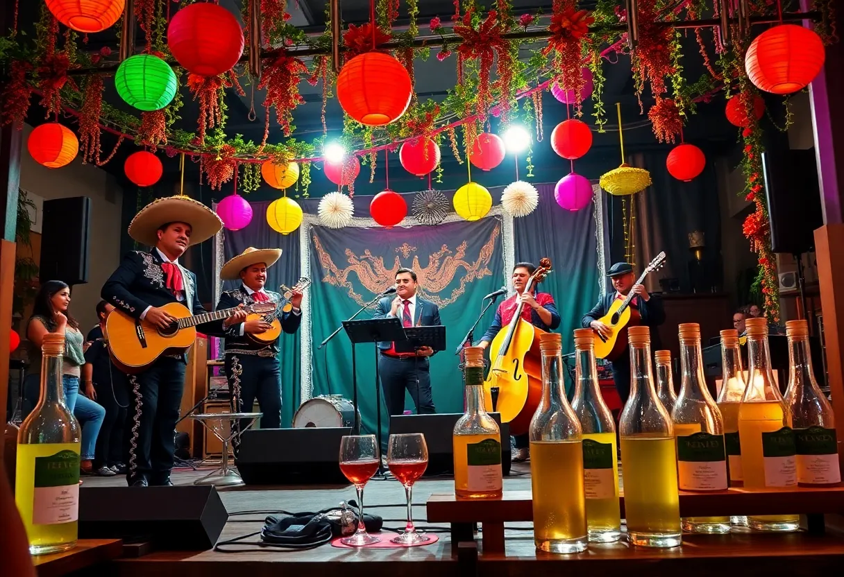 Mariachi band performing at Lona Nashville during Mezcal & Mariachi nights.