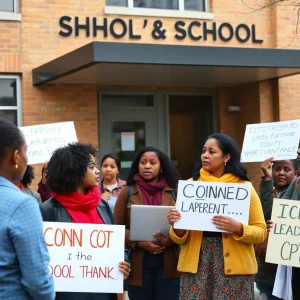 Parents gathering outside Metro Nashville school advocating for leadership change