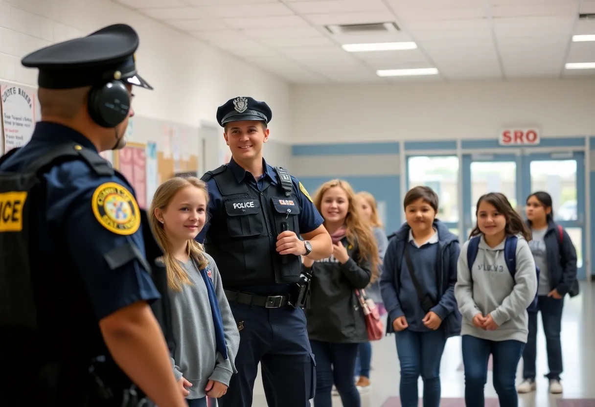 Officers ensuring safety in a school environment
