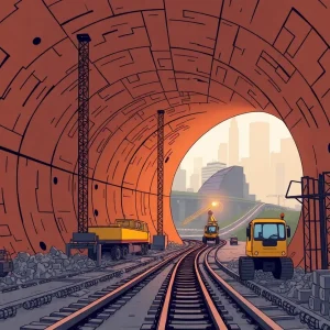 Futuristic tunnel construction site in Nashville