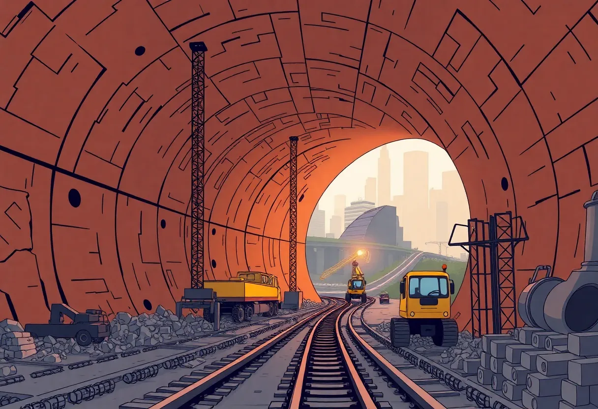 Futuristic tunnel construction site in Nashville