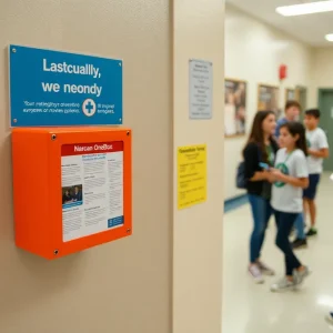 Narcan OneBox unit in a Nashville public school