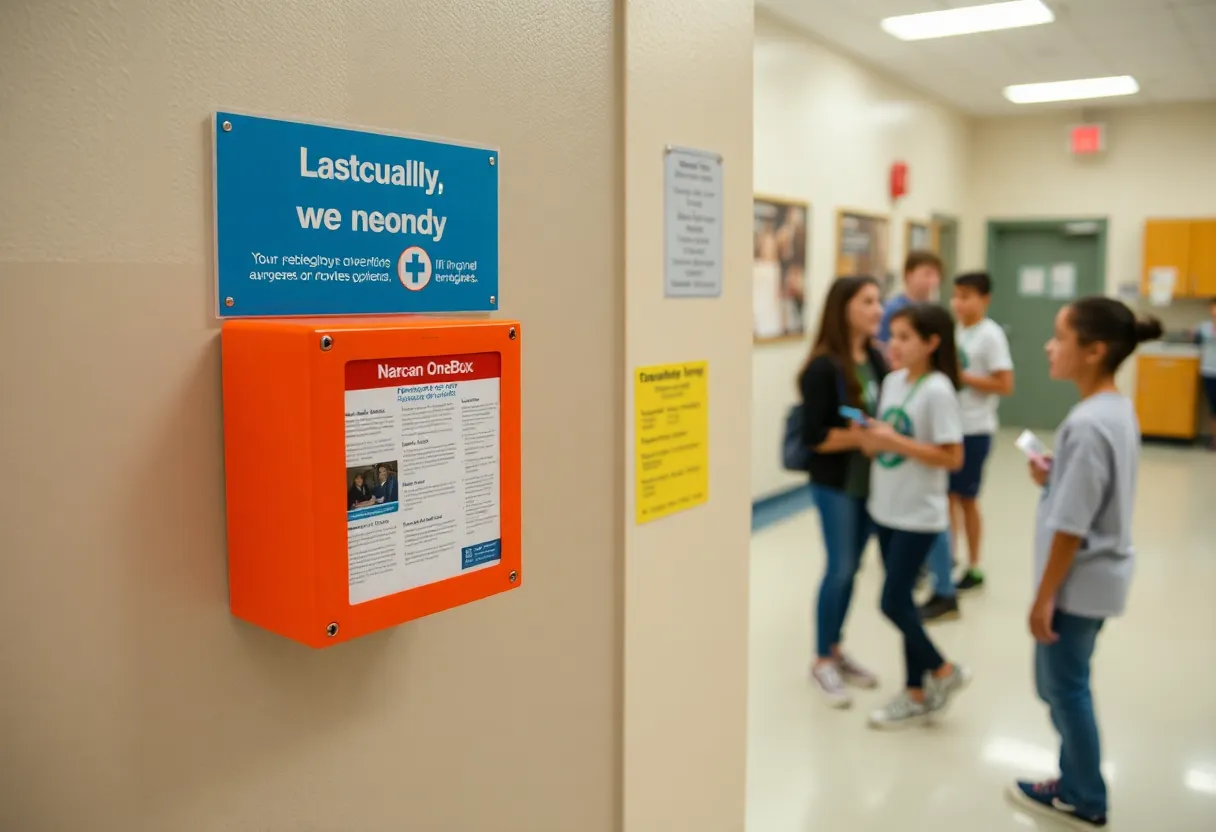 Narcan OneBox unit in a Nashville public school