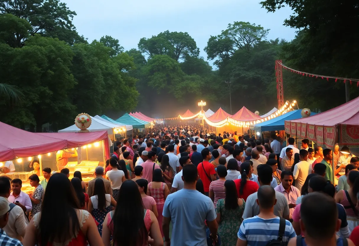 Vibrant scene from the Celebrate Nashville Cultural Festival depicting diverse performances and cultural activities.
