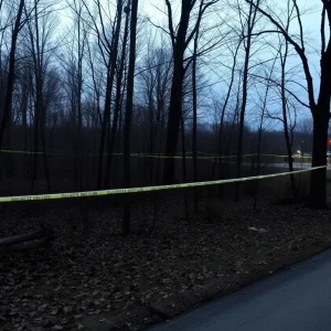 Wooded area in Nashville with police presence