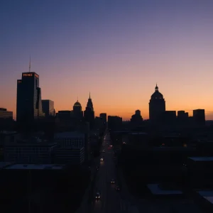 Cityscape of Nashville at dusk, symbolizing mourning for the judges.