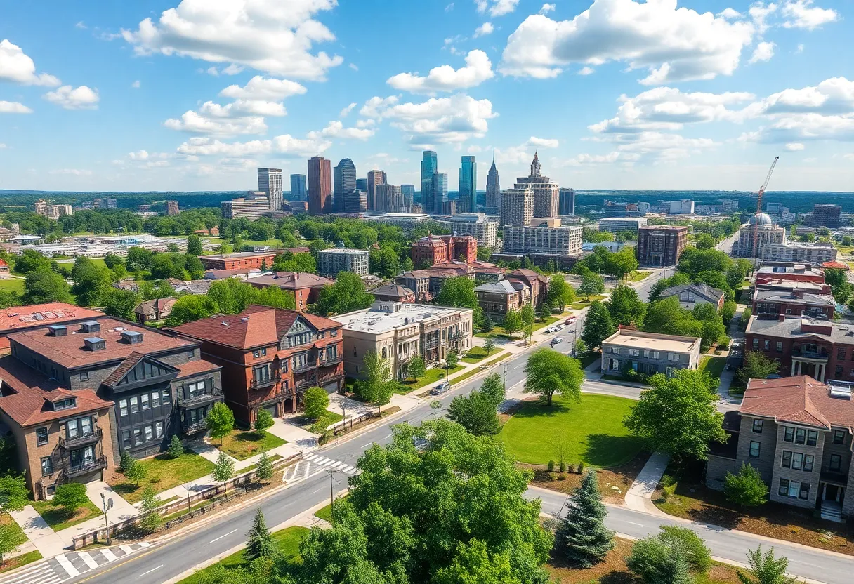 Nashville skyline with new home developments
