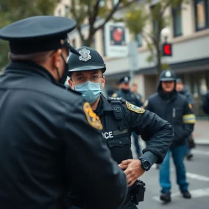 Nashville police conducting an arrest in the city