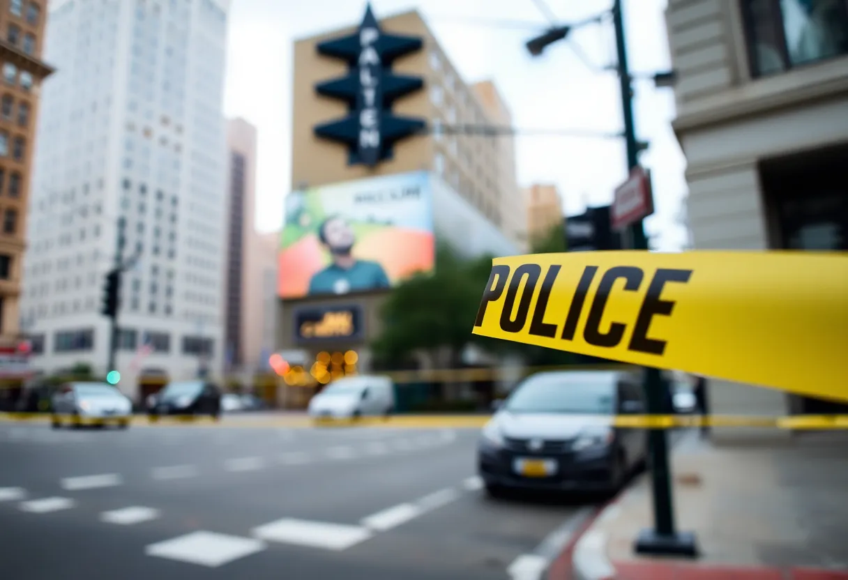 Police tape marking a crime scene in Nashville