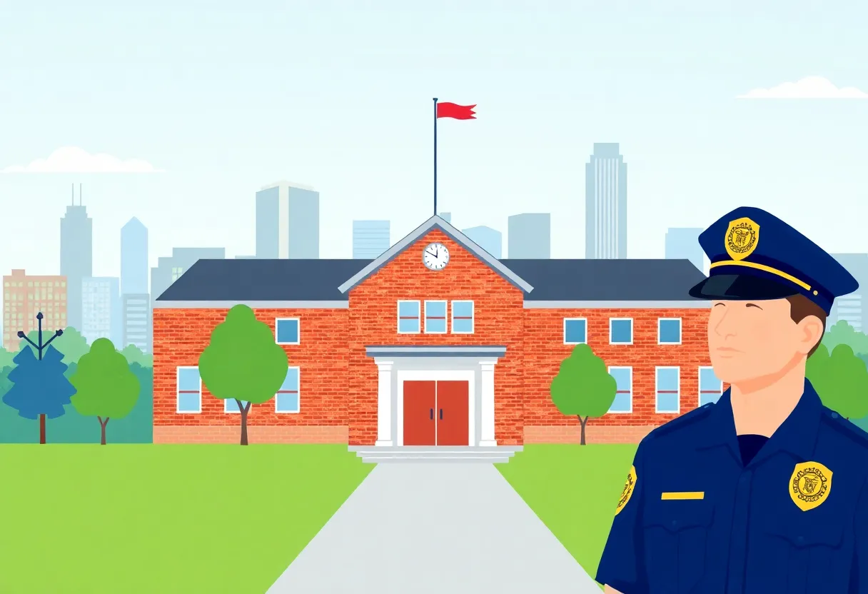 Police at a Nashville school ensuring safety