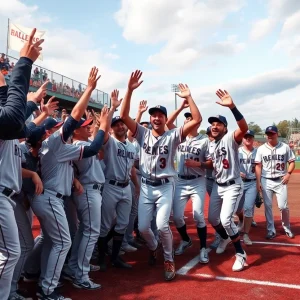 Nashville Sounds team celebrating on the field after a victory
