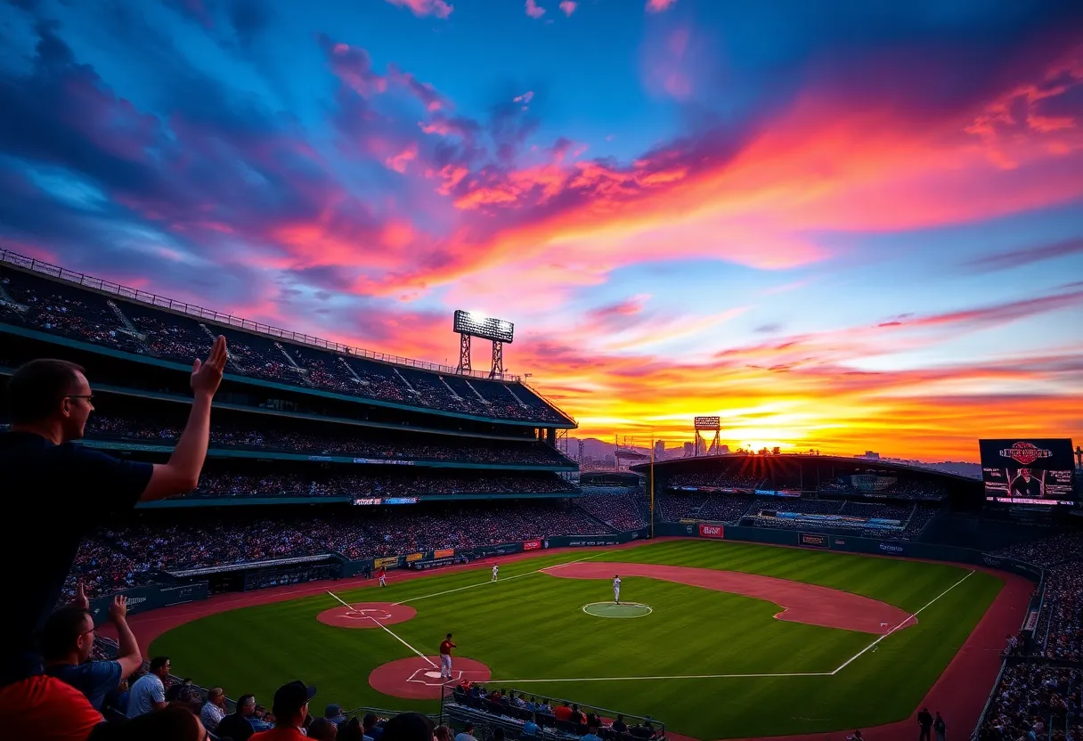 Baseball game scene at First Horizon Park with players in action.