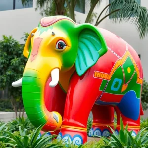 Life-sized elephant statue in West Nashville