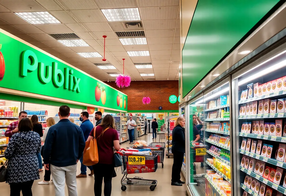Publix grocery store in Spring Hill, Tennessee with a lottery sign