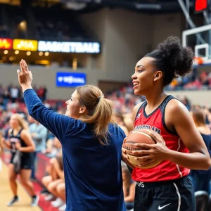TCU vs Ohio State women's basketball game in action