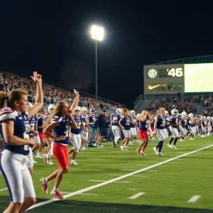 Players in action during a Tennessee high school football game