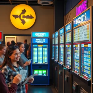 People checking their lottery ticket numbers in Tennessee