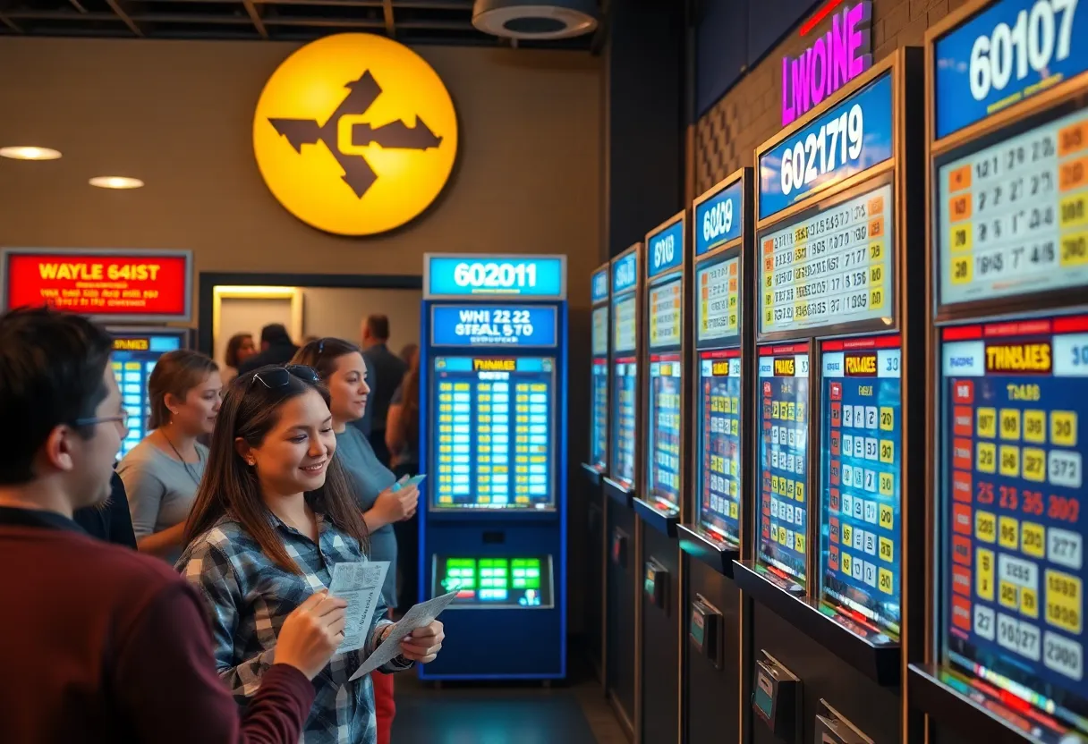 People checking their lottery ticket numbers in Tennessee