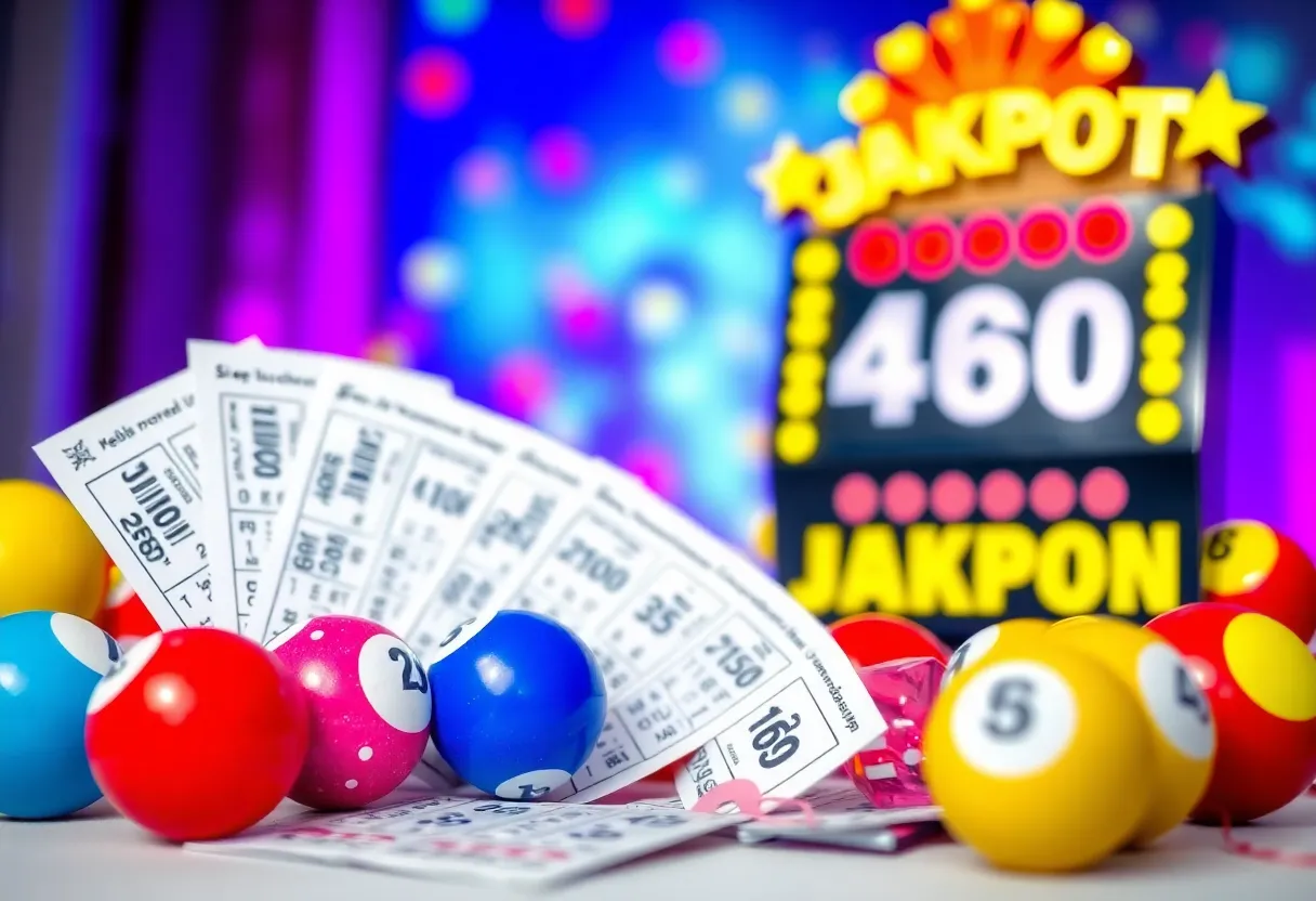 Exciting image of Tennessee Lottery tickets and jackpot sign