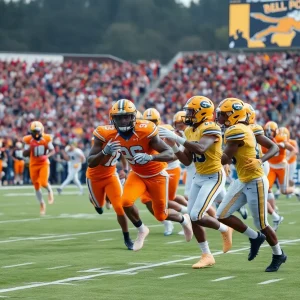 Tennessee Titans players celebrating a touchdown during a preseason game