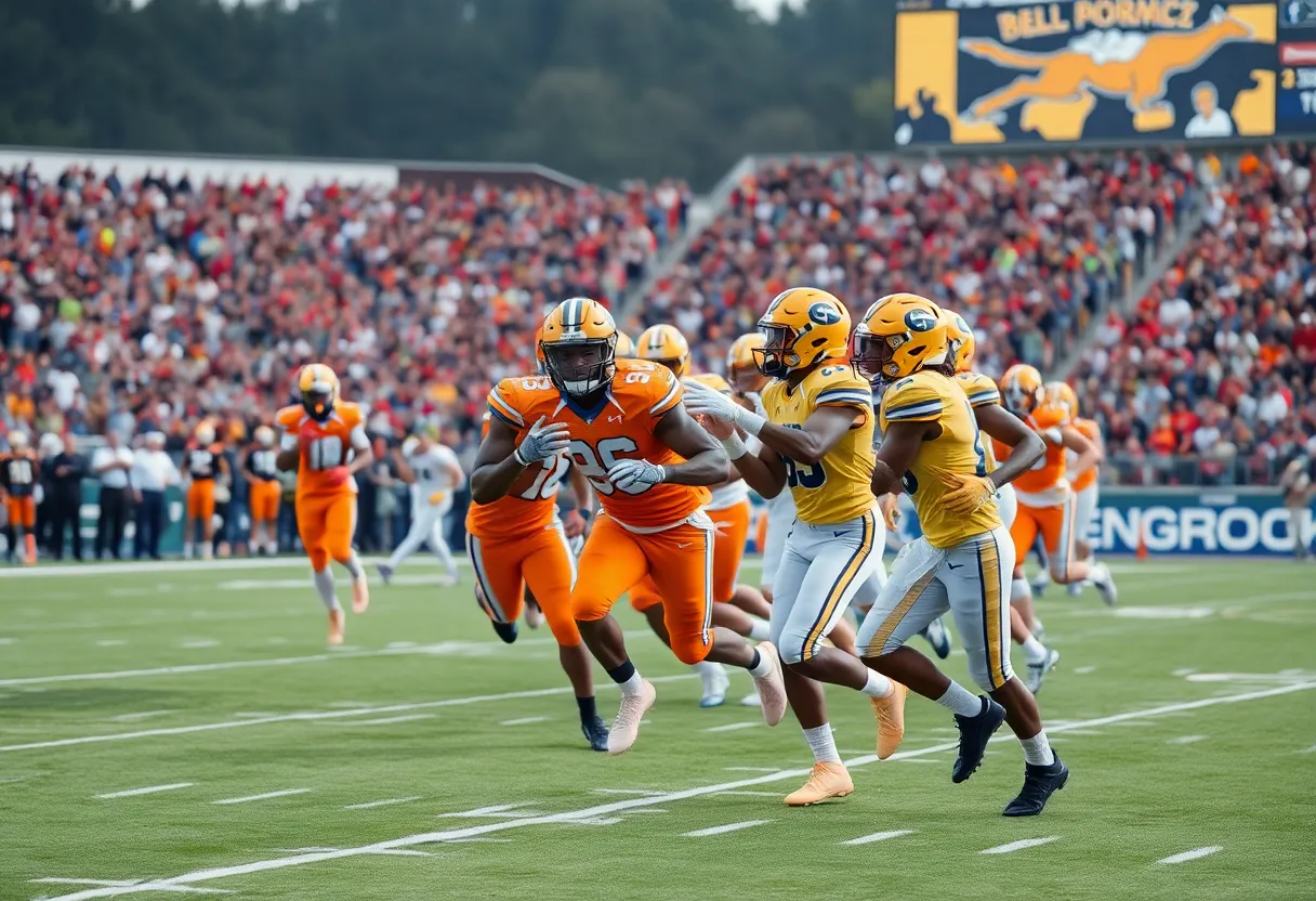 Tennessee Titans players celebrating a touchdown during a preseason game